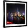 China 10MKm2 Collection - Shanghai Skyline with Oriental Pearl Tower at night-Philippe Hugonnard-Framed Photographic Print