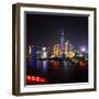 China 10MKm2 Collection - Shanghai Skyline with Oriental Pearl Tower at night-Philippe Hugonnard-Framed Photographic Print