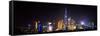 China 10MKm2 Collection - Shanghai Skyline with Oriental Pearl Tower at night-Philippe Hugonnard-Framed Stretched Canvas