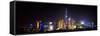 China 10MKm2 Collection - Shanghai Skyline with Oriental Pearl Tower at night-Philippe Hugonnard-Framed Stretched Canvas