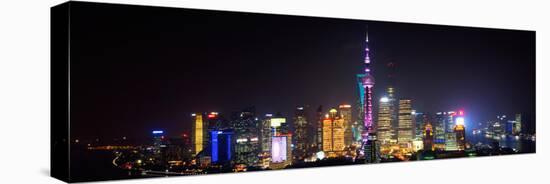 China 10MKm2 Collection - Shanghai Skyline with Oriental Pearl Tower at night-Philippe Hugonnard-Stretched Canvas