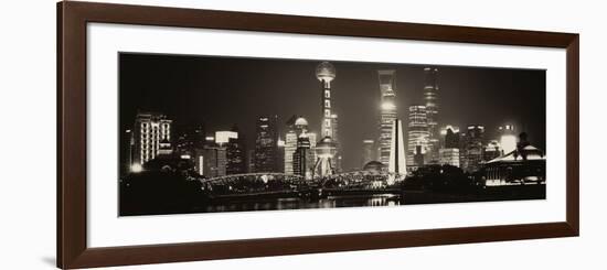 China 10MKm2 Collection - Shanghai Skyline with Oriental Pearl Tower at night-Philippe Hugonnard-Framed Photographic Print