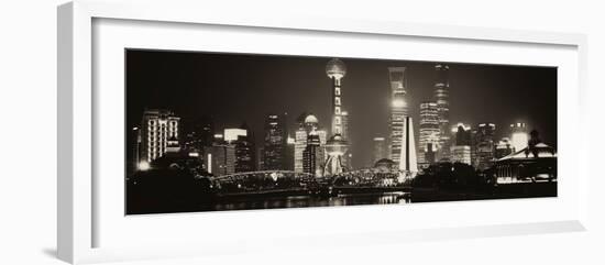 China 10MKm2 Collection - Shanghai Skyline with Oriental Pearl Tower at night-Philippe Hugonnard-Framed Photographic Print