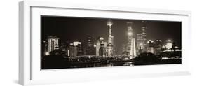 China 10MKm2 Collection - Shanghai Skyline with Oriental Pearl Tower at night-Philippe Hugonnard-Framed Photographic Print