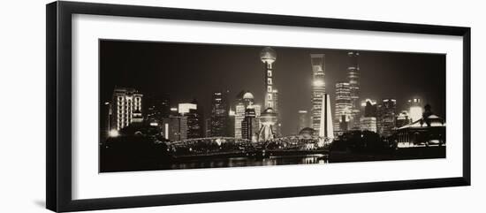 China 10MKm2 Collection - Shanghai Skyline with Oriental Pearl Tower at night-Philippe Hugonnard-Framed Premium Photographic Print