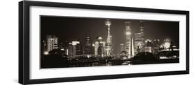 China 10MKm2 Collection - Shanghai Skyline with Oriental Pearl Tower at night-Philippe Hugonnard-Framed Premium Photographic Print