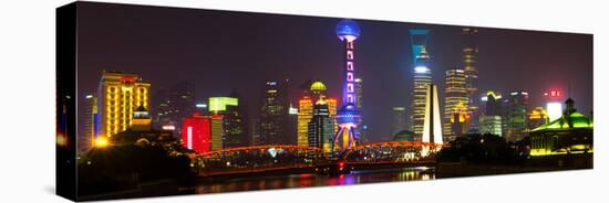 China 10MKm2 Collection - Shanghai Skyline with Oriental Pearl Tower at night-Philippe Hugonnard-Stretched Canvas