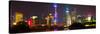 China 10MKm2 Collection - Shanghai Skyline with Oriental Pearl Tower at night-Philippe Hugonnard-Stretched Canvas