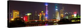 China 10MKm2 Collection - Shanghai Skyline with Oriental Pearl Tower at night-Philippe Hugonnard-Stretched Canvas