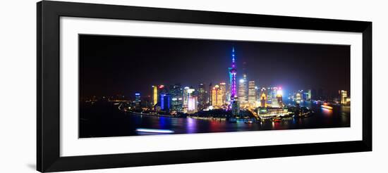 China 10MKm2 Collection - Shanghai Skyline with Oriental Pearl Tower at night-Philippe Hugonnard-Framed Photographic Print