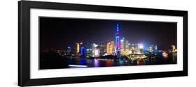 China 10MKm2 Collection - Shanghai Skyline with Oriental Pearl Tower at night-Philippe Hugonnard-Framed Photographic Print