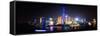 China 10MKm2 Collection - Shanghai Skyline with Oriental Pearl Tower at night-Philippe Hugonnard-Framed Stretched Canvas