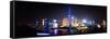 China 10MKm2 Collection - Shanghai Skyline with Oriental Pearl Tower at night-Philippe Hugonnard-Framed Stretched Canvas