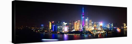 China 10MKm2 Collection - Shanghai Skyline with Oriental Pearl Tower at night-Philippe Hugonnard-Stretched Canvas