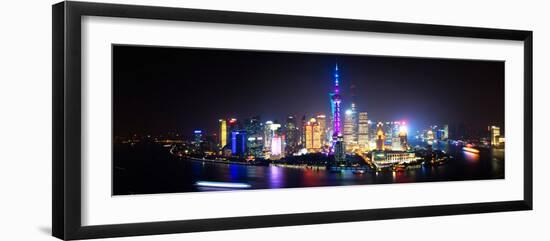 China 10MKm2 Collection - Shanghai Skyline with Oriental Pearl Tower at night-Philippe Hugonnard-Framed Photographic Print