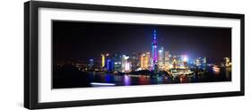 China 10MKm2 Collection - Shanghai Skyline with Oriental Pearl Tower at night-Philippe Hugonnard-Framed Photographic Print