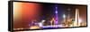 China 10MKm2 Collection - Shanghai Skyline with Oriental Pearl Tower at night-Philippe Hugonnard-Framed Stretched Canvas