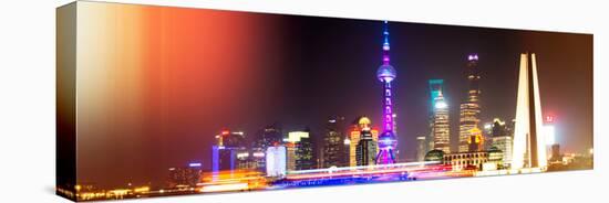 China 10MKm2 Collection - Shanghai Skyline with Oriental Pearl Tower at night-Philippe Hugonnard-Stretched Canvas