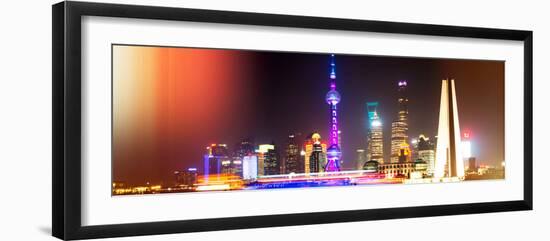 China 10MKm2 Collection - Shanghai Skyline with Oriental Pearl Tower at night-Philippe Hugonnard-Framed Premium Photographic Print