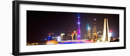 China 10MKm2 Collection - Shanghai Skyline with Oriental Pearl Tower at night-Philippe Hugonnard-Framed Photographic Print