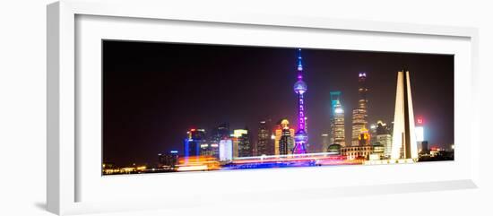 China 10MKm2 Collection - Shanghai Skyline with Oriental Pearl Tower at night-Philippe Hugonnard-Framed Photographic Print