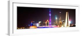 China 10MKm2 Collection - Shanghai Skyline with Oriental Pearl Tower at night-Philippe Hugonnard-Framed Photographic Print