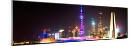 China 10MKm2 Collection - Shanghai Skyline with Oriental Pearl Tower at night-Philippe Hugonnard-Mounted Photographic Print