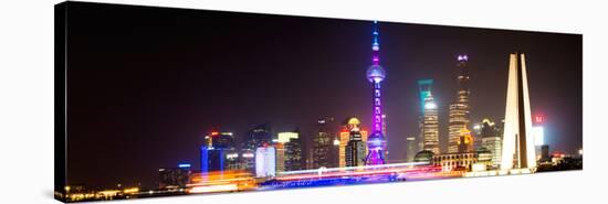 China 10MKm2 Collection - Shanghai Skyline with Oriental Pearl Tower at night-Philippe Hugonnard-Stretched Canvas