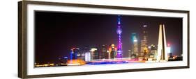 China 10MKm2 Collection - Shanghai Skyline with Oriental Pearl Tower at night-Philippe Hugonnard-Framed Premium Photographic Print