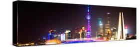 China 10MKm2 Collection - Shanghai Skyline with Oriental Pearl Tower at night-Philippe Hugonnard-Stretched Canvas