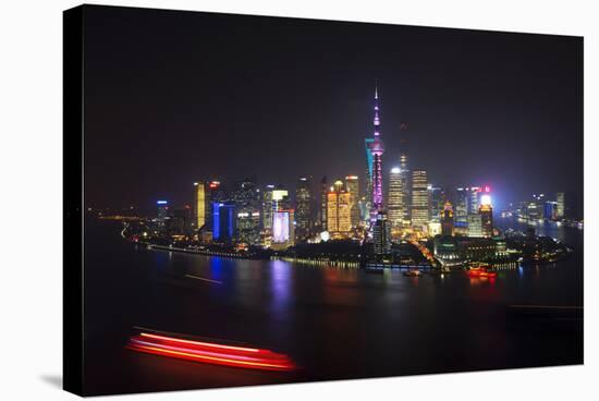 China 10MKm2 Collection - Shanghai Skyline with Oriental Pearl Tower at night-Philippe Hugonnard-Stretched Canvas