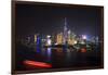 China 10MKm2 Collection - Shanghai Skyline with Oriental Pearl Tower at night-Philippe Hugonnard-Framed Photographic Print