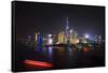 China 10MKm2 Collection - Shanghai Skyline with Oriental Pearl Tower at night-Philippe Hugonnard-Framed Stretched Canvas