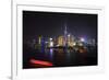 China 10MKm2 Collection - Shanghai Skyline with Oriental Pearl Tower at night-Philippe Hugonnard-Framed Photographic Print