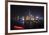 China 10MKm2 Collection - Shanghai Skyline with Oriental Pearl Tower at night-Philippe Hugonnard-Framed Photographic Print