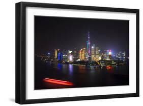 China 10MKm2 Collection - Shanghai Skyline with Oriental Pearl Tower at night-Philippe Hugonnard-Framed Photographic Print