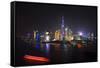 China 10MKm2 Collection - Shanghai Skyline with Oriental Pearl Tower at night-Philippe Hugonnard-Framed Stretched Canvas