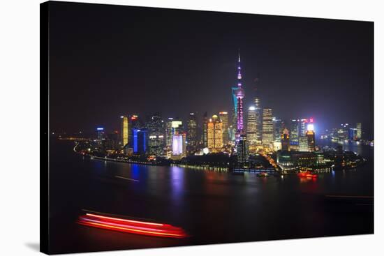 China 10MKm2 Collection - Shanghai Skyline with Oriental Pearl Tower at night-Philippe Hugonnard-Stretched Canvas