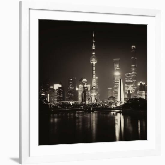 China 10MKm2 Collection - Shanghai Skyline with Oriental Pearl Tower at night-Philippe Hugonnard-Framed Photographic Print