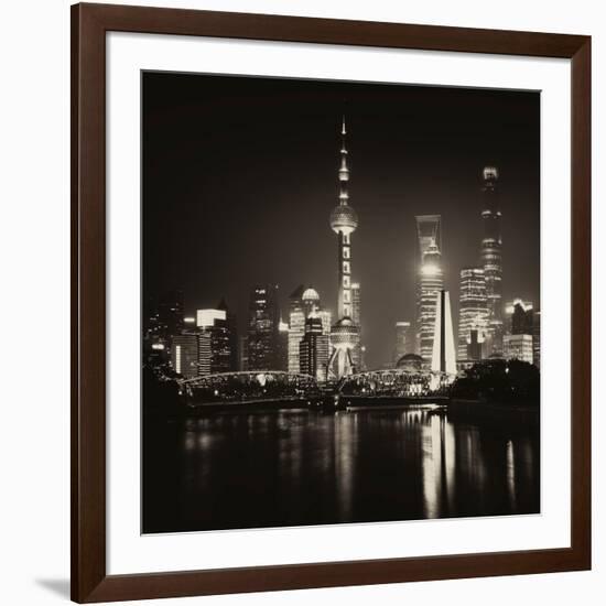 China 10MKm2 Collection - Shanghai Skyline with Oriental Pearl Tower at night-Philippe Hugonnard-Framed Photographic Print