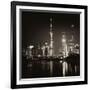 China 10MKm2 Collection - Shanghai Skyline with Oriental Pearl Tower at night-Philippe Hugonnard-Framed Photographic Print