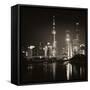 China 10MKm2 Collection - Shanghai Skyline with Oriental Pearl Tower at night-Philippe Hugonnard-Framed Stretched Canvas