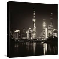 China 10MKm2 Collection - Shanghai Skyline with Oriental Pearl Tower at night-Philippe Hugonnard-Stretched Canvas