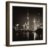 China 10MKm2 Collection - Shanghai Skyline with Oriental Pearl Tower at night-Philippe Hugonnard-Framed Photographic Print