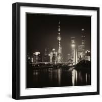 China 10MKm2 Collection - Shanghai Skyline with Oriental Pearl Tower at night-Philippe Hugonnard-Framed Photographic Print