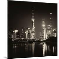 China 10MKm2 Collection - Shanghai Skyline with Oriental Pearl Tower at night-Philippe Hugonnard-Mounted Photographic Print