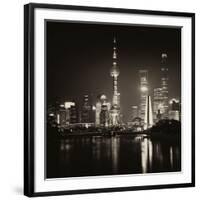 China 10MKm2 Collection - Shanghai Skyline with Oriental Pearl Tower at night-Philippe Hugonnard-Framed Photographic Print