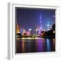 China 10MKm2 Collection - Shanghai Skyline with Oriental Pearl Tower at night-Philippe Hugonnard-Framed Photographic Print