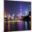 China 10MKm2 Collection - Shanghai Skyline with Oriental Pearl Tower at night-Philippe Hugonnard-Mounted Photographic Print