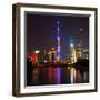 China 10MKm2 Collection - Shanghai Skyline with Oriental Pearl Tower at night-Philippe Hugonnard-Framed Photographic Print